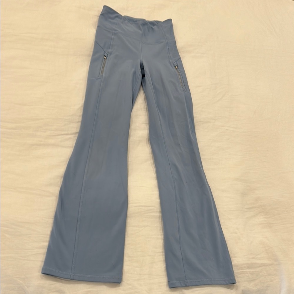 Athleta Light Blue Flared Leggings